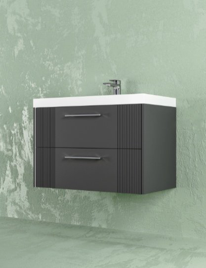 Тумба с раковиной Kabinka.kz Альба 80x52x45см антрацит купить,NaN