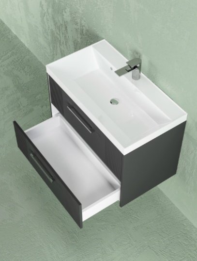 Тумба с раковиной Kabinka.kz Альба 80x52x45см антрацит купить,NaN