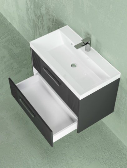 Тумба с раковиной Kabinka.kz Альба 80x52x45см антрацит купить,NaN