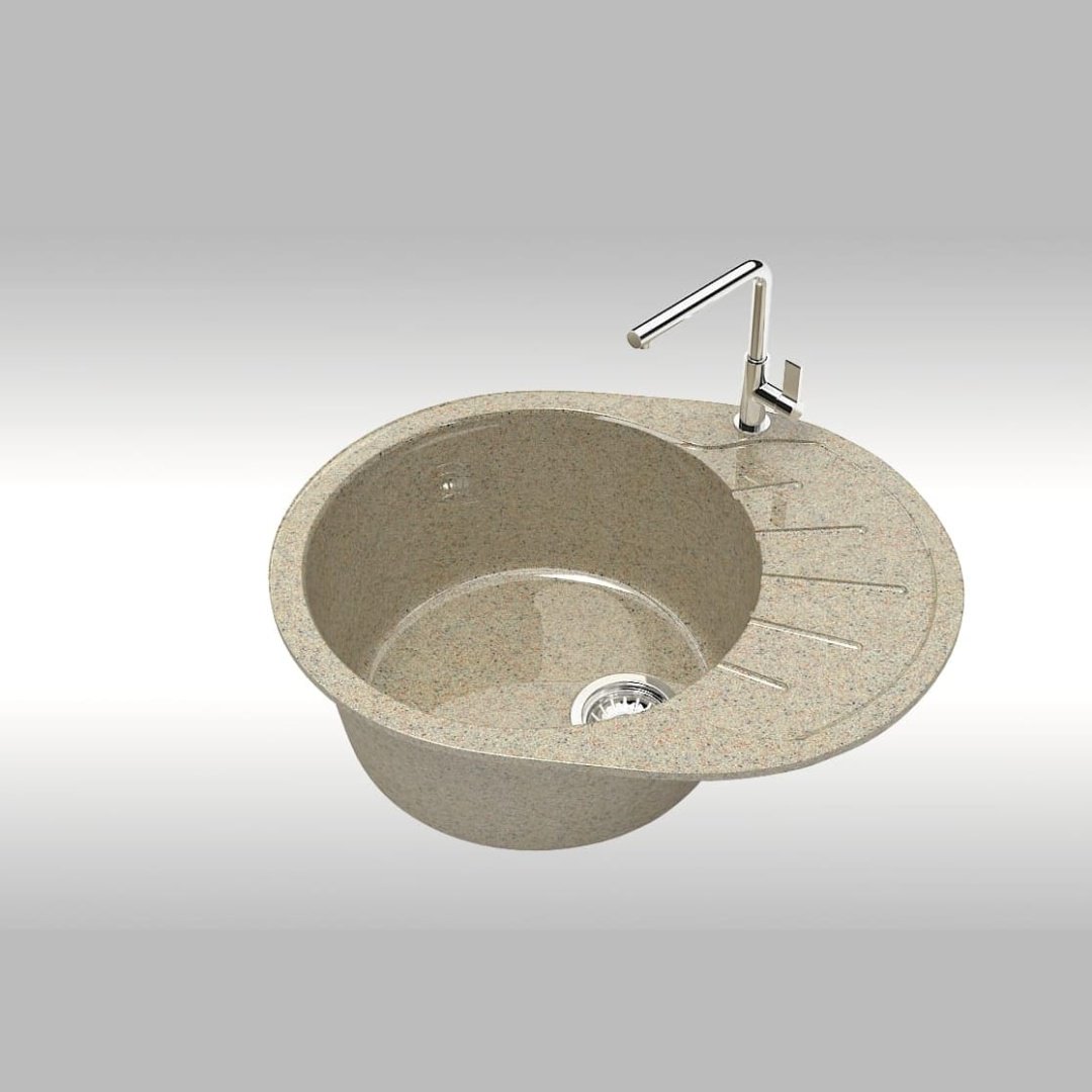 Кухонная мойка Marrbaxx L10G34 накладная 57.5х44х21.5 см, искусственный камень, тон песочный купить,NaN