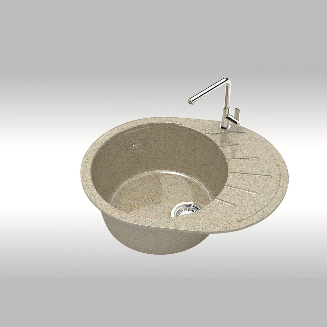 Кухонная мойка Marrbaxx L10G34 накладная 57.5х44х21.5 см, искусственный камень, тон песочный купить,NaN