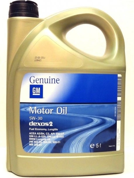 Моторное масло Синтетическое General Motors Dexos 2 5W-30 5 л