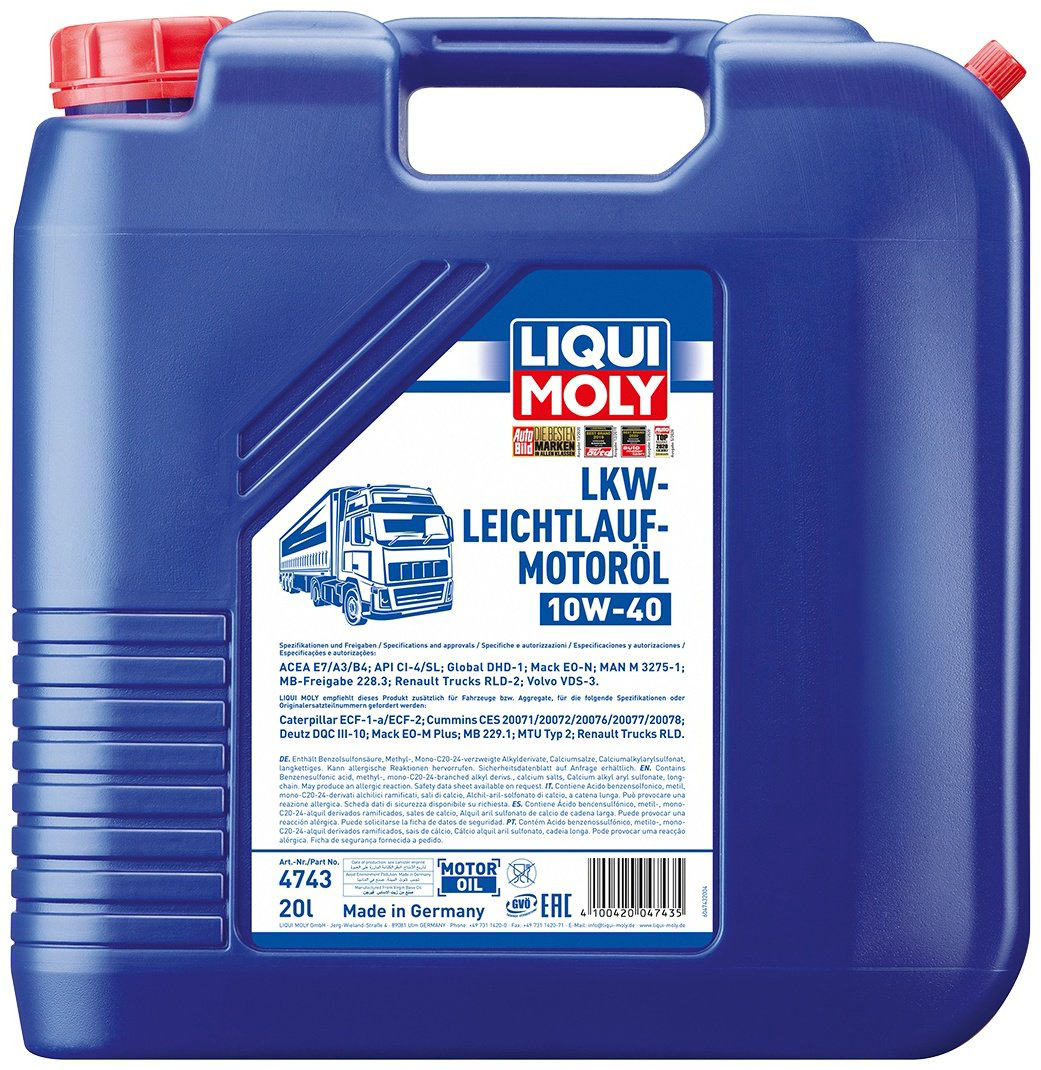Моторное масло Синтетическое LIQUI MOLY LKW-LEICHTLAUF-MOTOROL 10W-40 20 л купить,NaN
