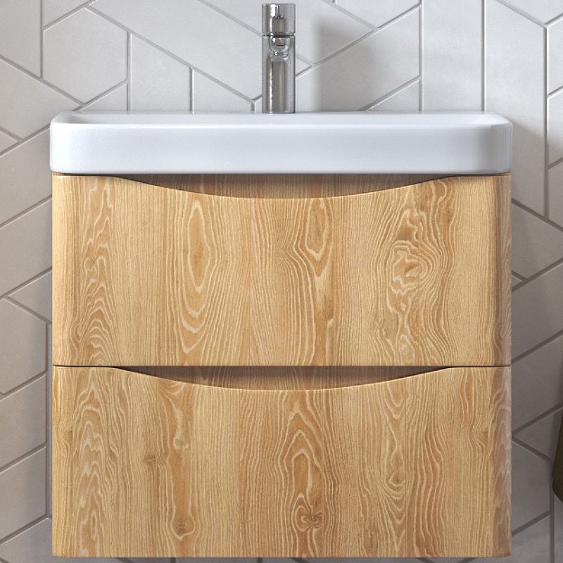 Тумба с раковиной KABINKA.KZ CLAY 60, 59x49.1x34.3 см, коричневый