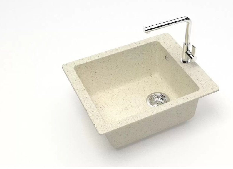 Кухонная мойка Marrbaxx T008Q002 накладная 42.5х50х19.5 см, искусственный камень, тон бежевый