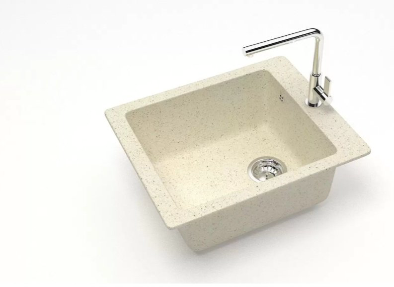 Кухонная мойка Marrbaxx T008Q002 накладная 42.5х50х19.5 см, искусственный камень, тон бежевый купить,42484