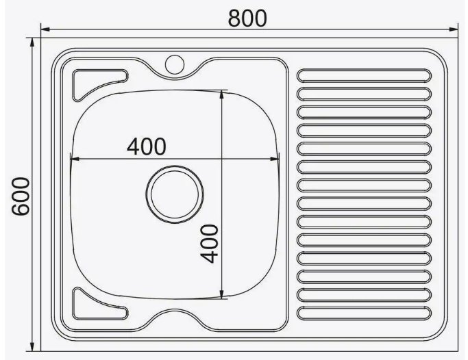 Кухонная мойка Mixline K0000030974 накладная 80х60х16 см, нержавеющая сталь купить,0