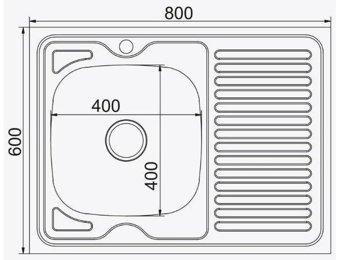 Кухонная мойка Mixline K0000030974 накладная 80х60х16 см, нержавеющая сталь купить,19220