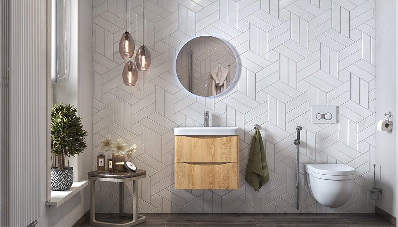 Тумба с раковиной KABINKA.KZ CLAY 60, 59x49.1x34.3 см, коричневый