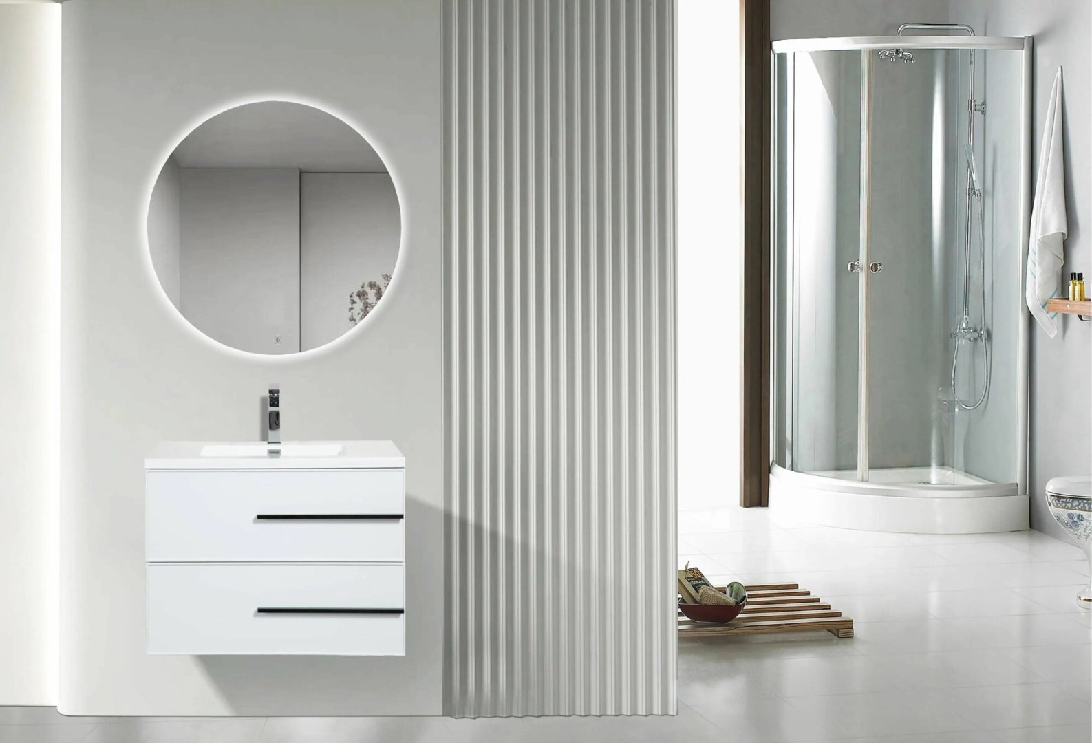 Тумба с раковиной Bella70, 70x52.5x48 см, белый