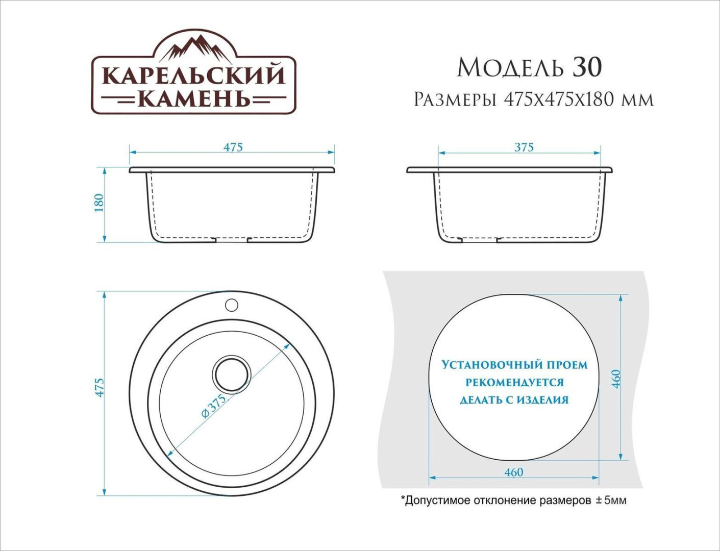 Кухонная мойка Maxstone T030Q010 47x18 см серый купить,36056