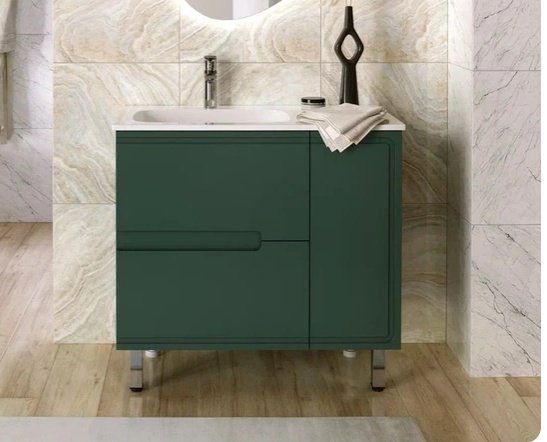 Тумба без раковины Taliente Cevia TA-MBC-90PR(L) 89.4x83.2x44.7см зеленый купить,NaN