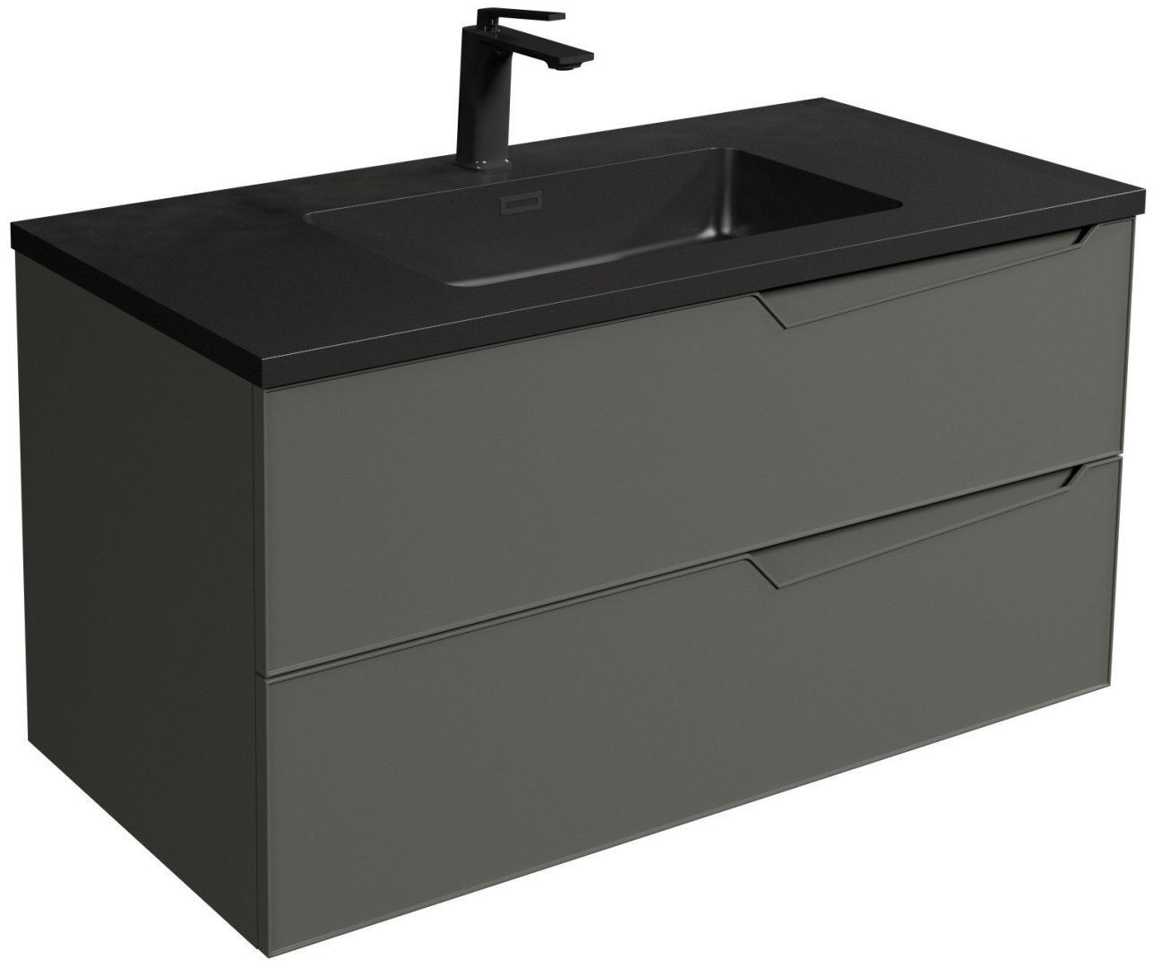 Тумба с раковиной Rhea100, 100x50x48 см, черный