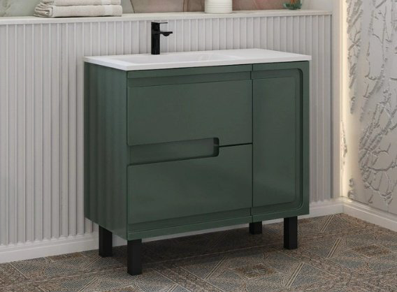 Тумба без раковины Taliente Cevia TA-MBC-90PR(L) 89.4x83.2x44.7см зеленый купить,NaN