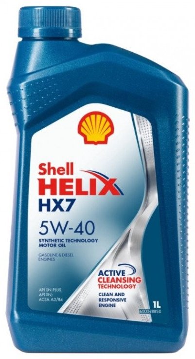 Моторное масло Полусинтетическое SHELL HELIX HX7 5W-40 1 л