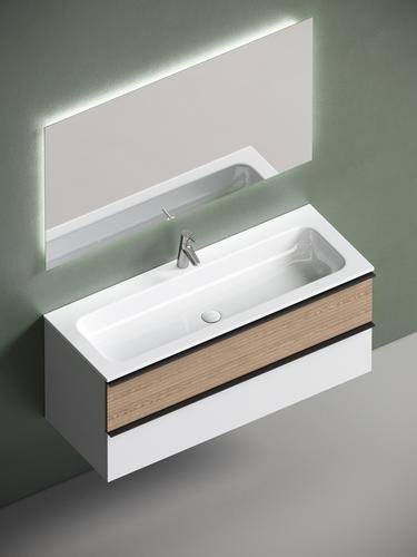 Тумба без раковины KABINKA.KZ DL120W , 119.5x50x44.5 см, белый, коричневый