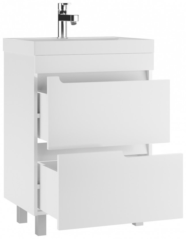 Тумба с раковиной KABINKA.KZ Адай, 59x71.6x44.5 см, белый