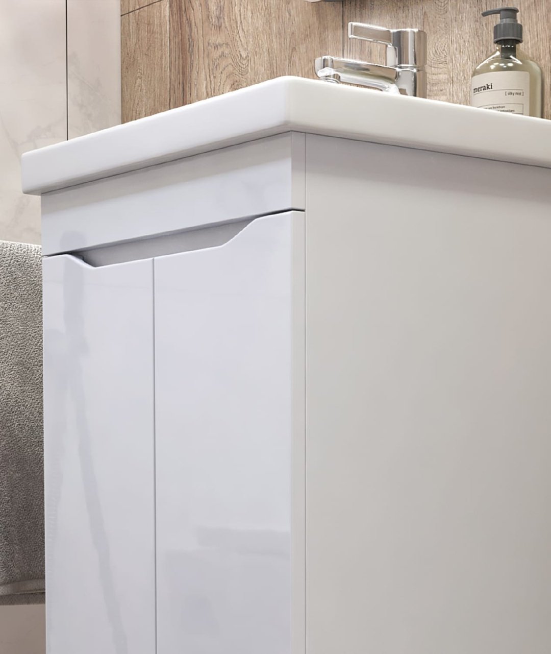 Тумба с раковиной Kabinka.kz GRI.FOS.50.2D 50x85x40см белый купить,NaN