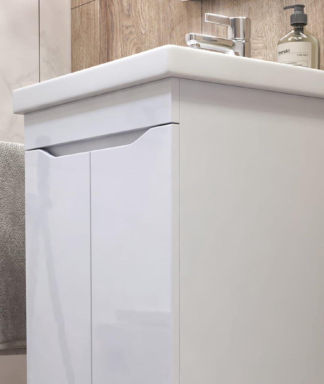 Тумба с раковиной Kabinka.kz GRI.FOS.50.2D 50x85x40см белый купить,NaN