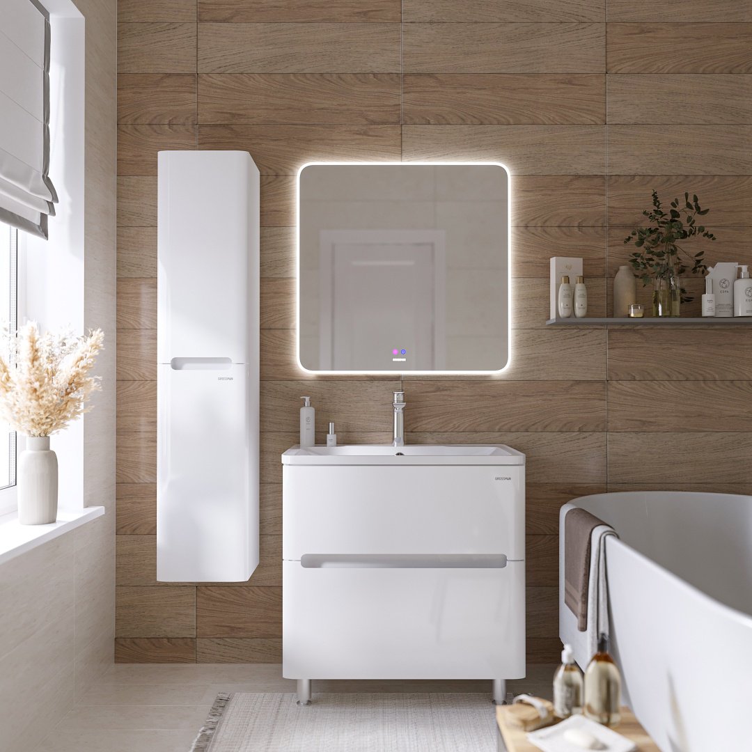 Тумба с раковиной KABINKA.KZ АДЕЛЬ-НОРМА-70, 69x70x44.6 см, белый