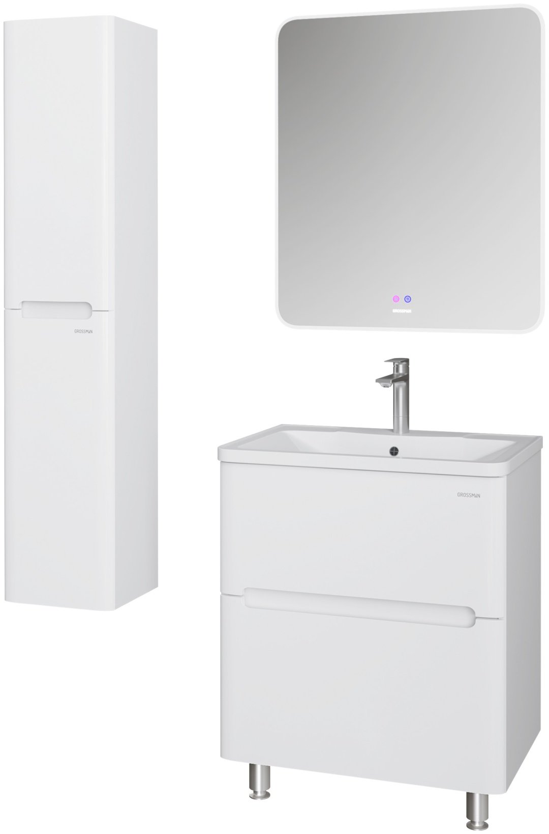 Тумба с раковиной KABINKA.KZ АДЕЛЬ-НОРМА-70, 69x70x44.6 см, белый