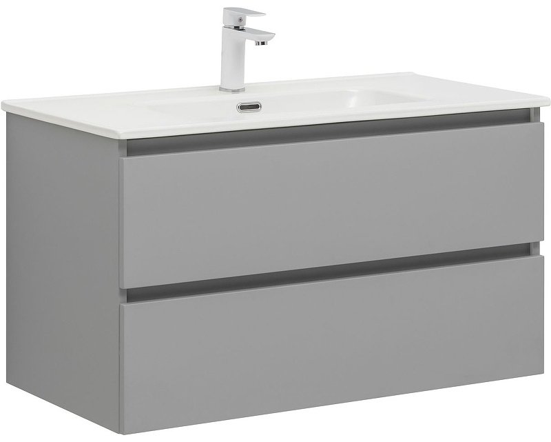 Тумба с раковиной KABINKA.KZ Вега 90 329604, 89x50.2x45.8 см, серый
