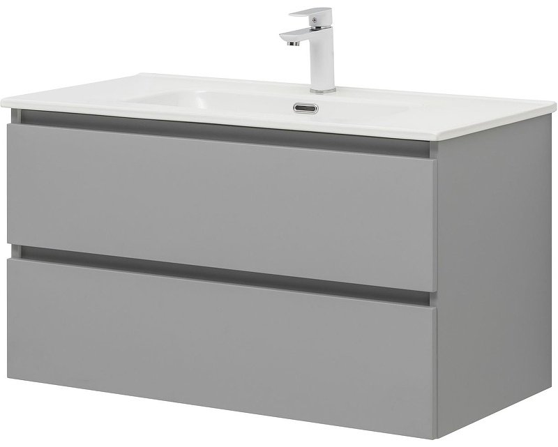 Тумба с раковиной KABINKA.KZ Вега 90 329604, 89x50.2x45.8 см, серый