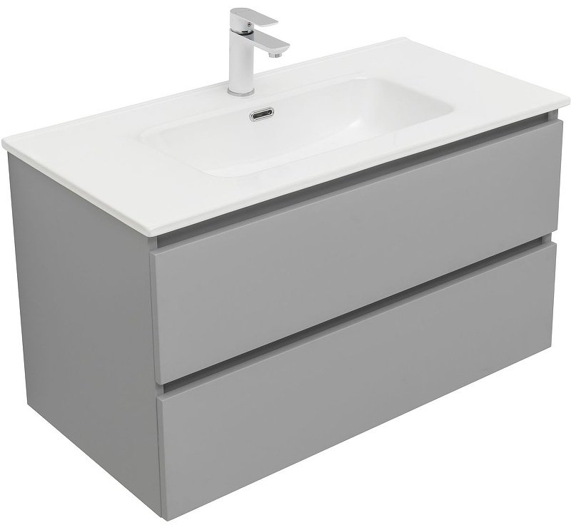 Тумба с раковиной KABINKA.KZ Вега 90 329604, 89x50.2x45.8 см, серый