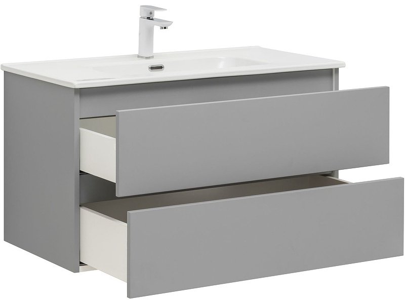 Тумба с раковиной KABINKA.KZ Вега 90 329604, 89x50.2x45.8 см, серый