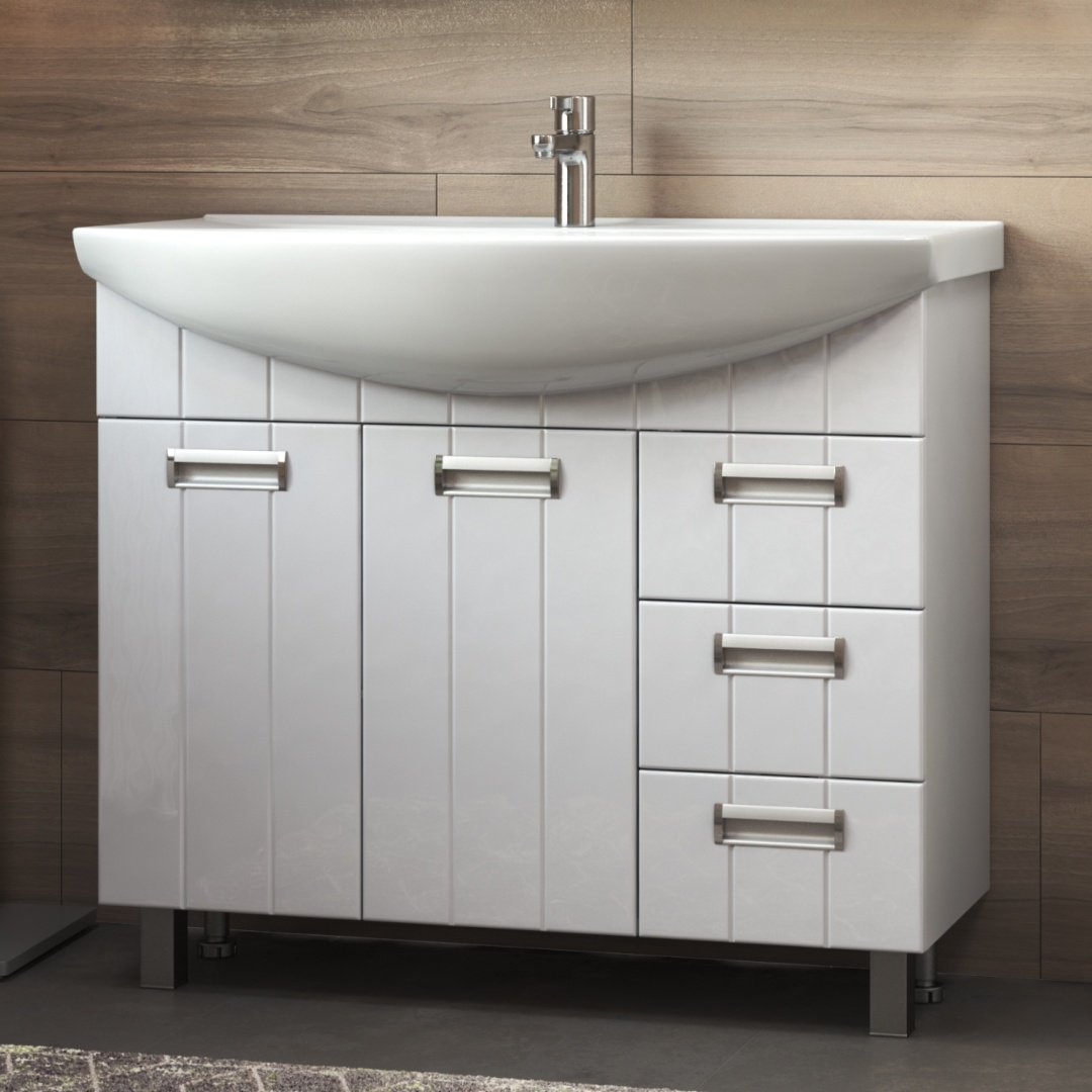 Тумба с раковиной KABINKA.KZ Diana 1050, 105.5x84x49.5 см, белый