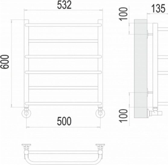 Полотенцесушитель TERMINUS водяной 4670078530141, лесенка 50x60 см купить,NaN
