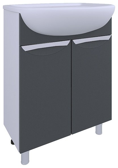 Тумба с раковиной AVK Верона 2 двери, 70x70x45 см, белый, серый