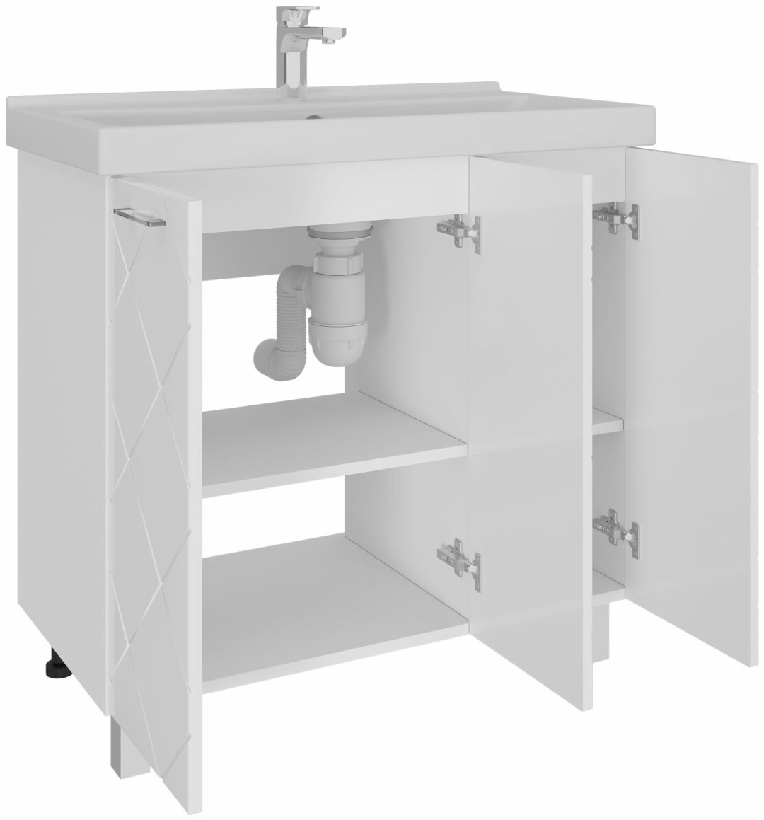 Тумба с раковиной AVK ТР 3Двери 100 Астра, 100x70x47 см, белый