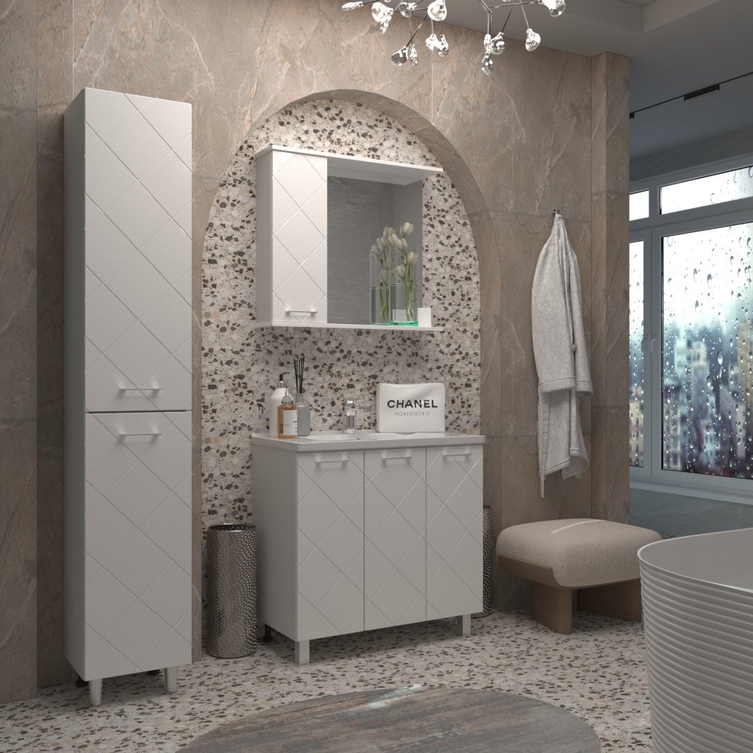 Тумба с раковиной AVK ТР 3Двери 100 Астра, 100x70x47 см, белый