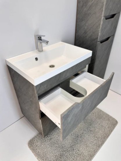 Тумба с раковиной KABINKA.KZ Леон 700, 70x80x45 см, серый