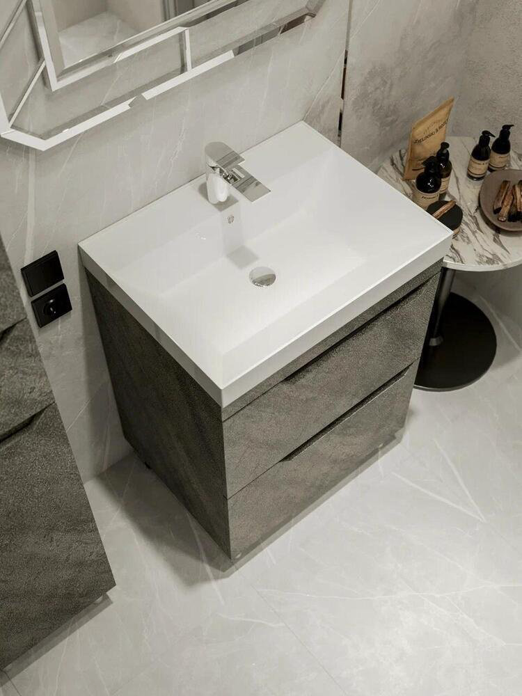 Тумба с раковиной KABINKA.KZ Леон 700, 70x80x45 см, серый купить,NaN