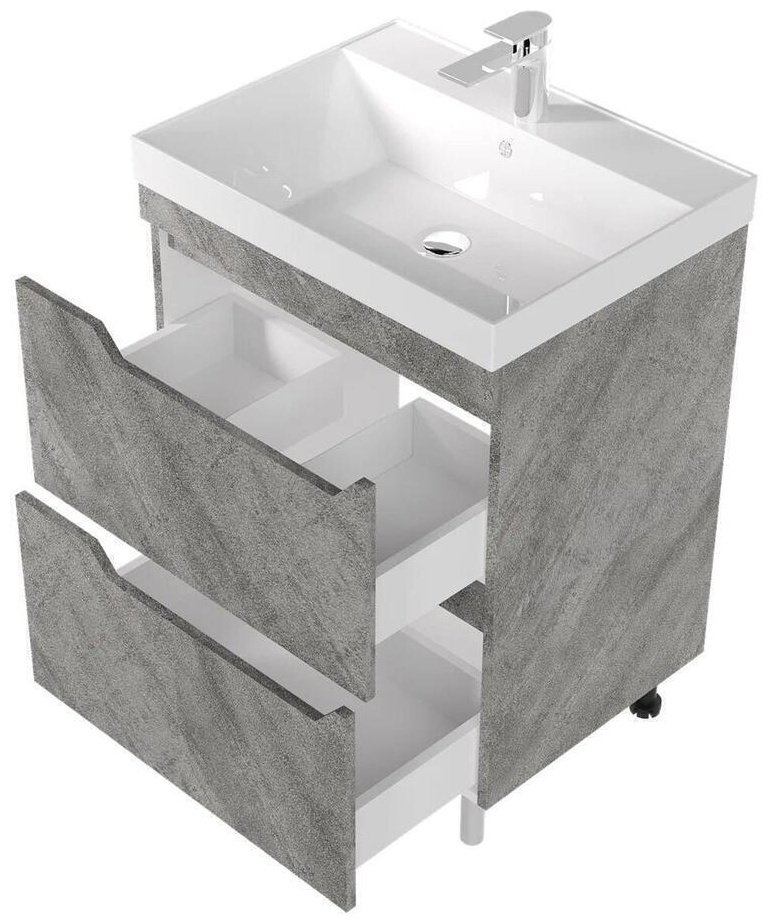 Тумба с раковиной KABINKA.KZ Леон 700, 70x80x45 см, серый