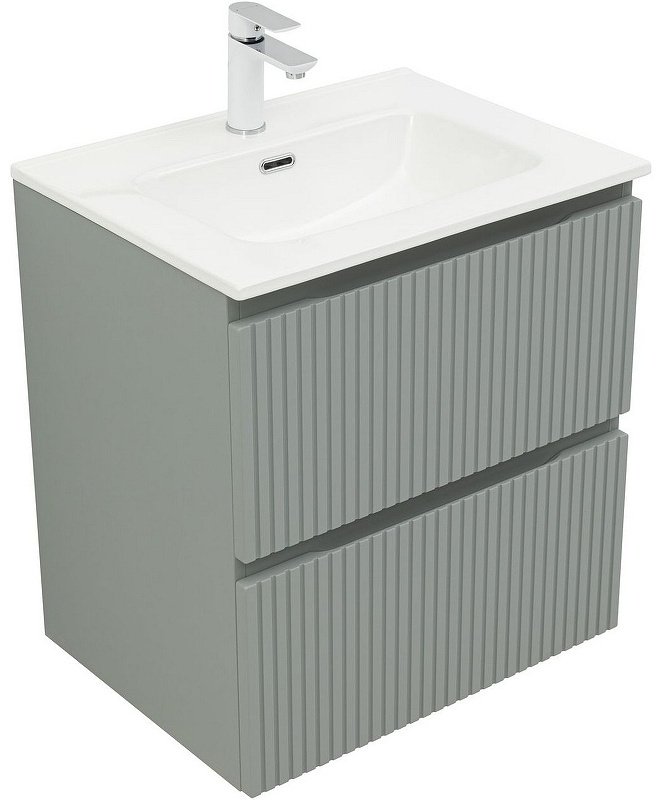 Тумба с раковиной Kabinka.kz Flat 60 335432 60x63.7x45.5см серый купить,NaN