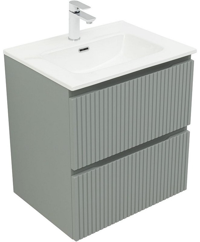 Тумба с раковиной Kabinka.kz Flat 60 335432 60x63.7x45.5см серый купить,NaN