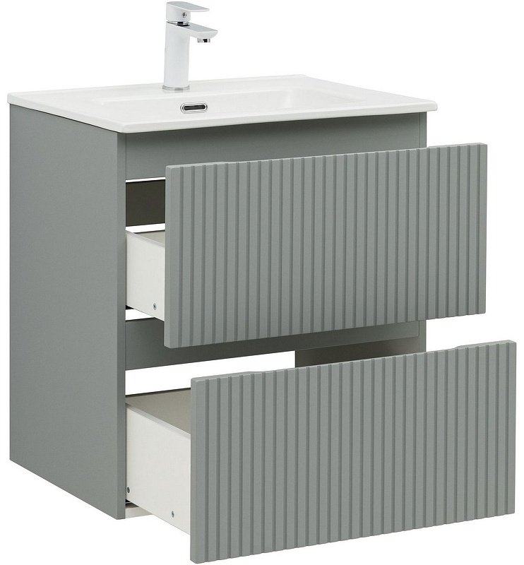 Тумба с раковиной Kabinka.kz Flat 60 335432 60x63.7x45.5см серый купить,NaN