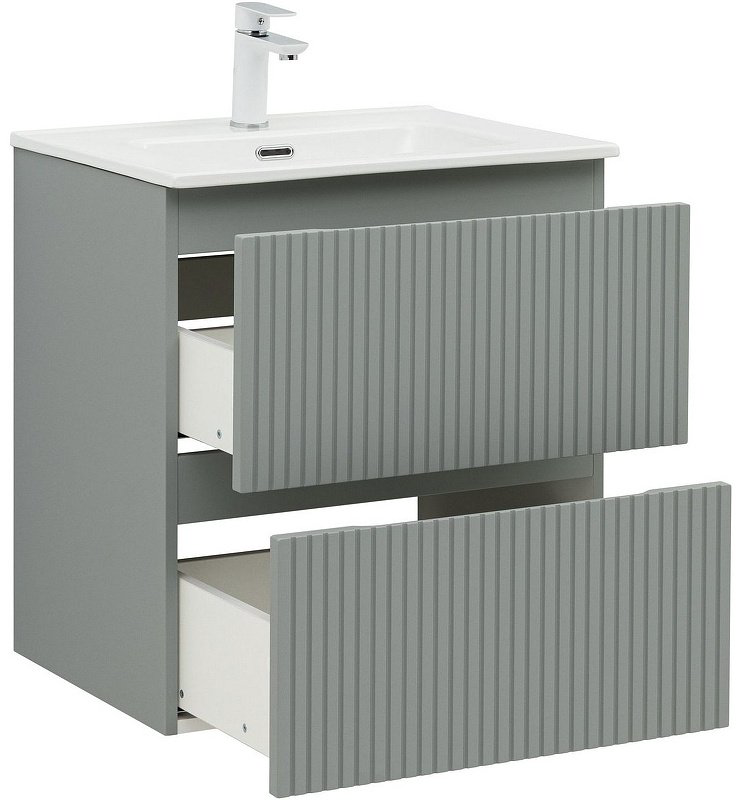 Тумба с раковиной Kabinka.kz Flat 60 335432 60x63.7x45.5см серый купить,NaN