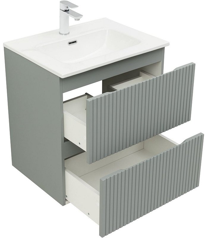 Тумба с раковиной Kabinka.kz Flat 60 335432 60x63.7x45.5см серый купить,NaN
