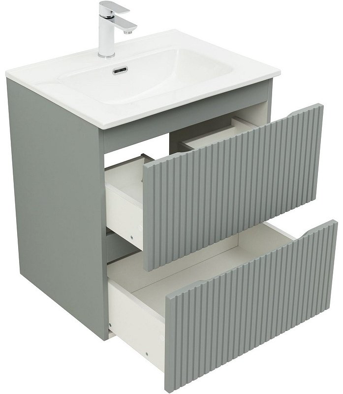 Тумба с раковиной Kabinka.kz Flat 60 335432 60x63.7x45.5см серый купить,NaN