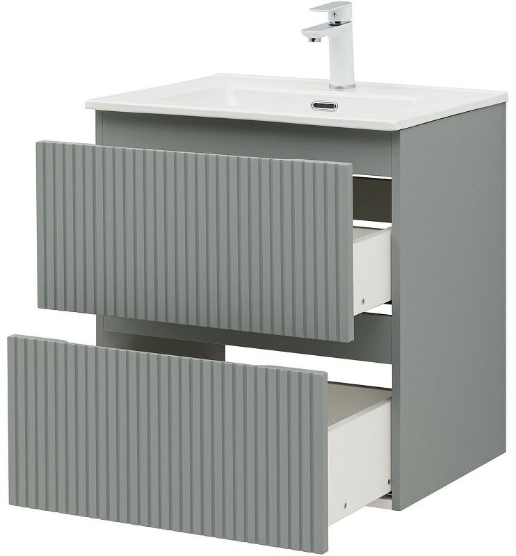 Тумба с раковиной Kabinka.kz Flat 60 335432 60x63.7x45.5см серый купить,NaN