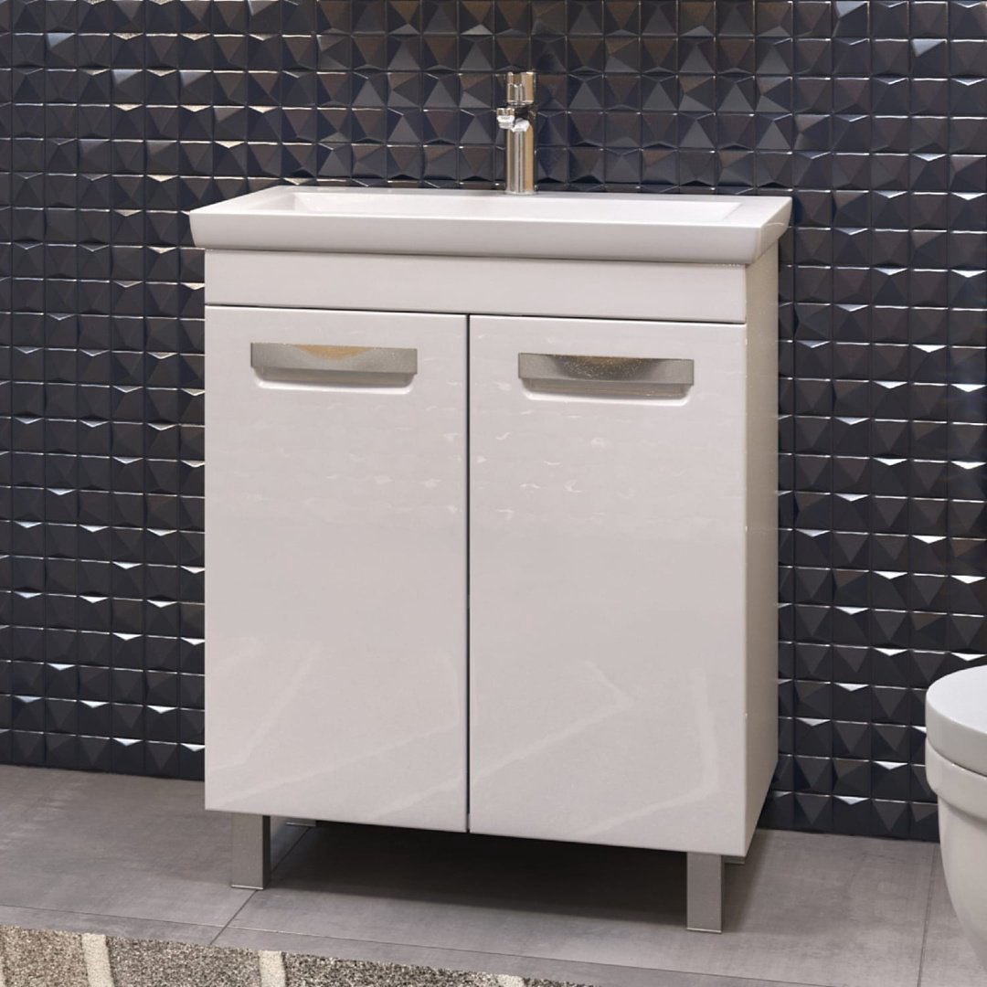 Тумба с раковиной Kabinka.kz Plaza 700 66.4x80x44.4см белый купить,NaN