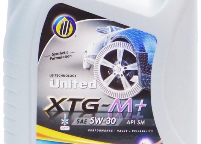 Моторное масло Полусинтетическое United Oil XTG-M&#43; 5W-30 1 л