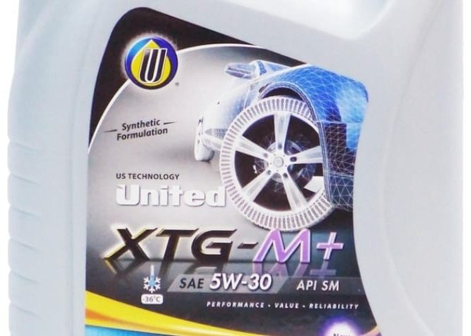 Моторное масло Полусинтетическое United Oil XTG-M+ 5W-30 1 л купить,NaN