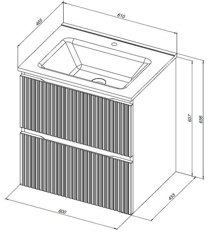 Тумба с раковиной Kabinka.kz Flat 60 335432 60x63.7x45.5см серый купить,NaN