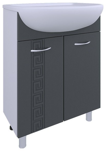 Тумба с раковиной AVK, Афина, ТР 2Двери, 70x70x45 см, серый, белый