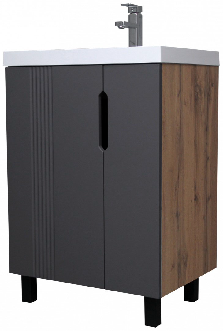 Тумба с раковиной Kabinka.kz Адай 59x71.6x44.5см коричнего-серый купить,NaN